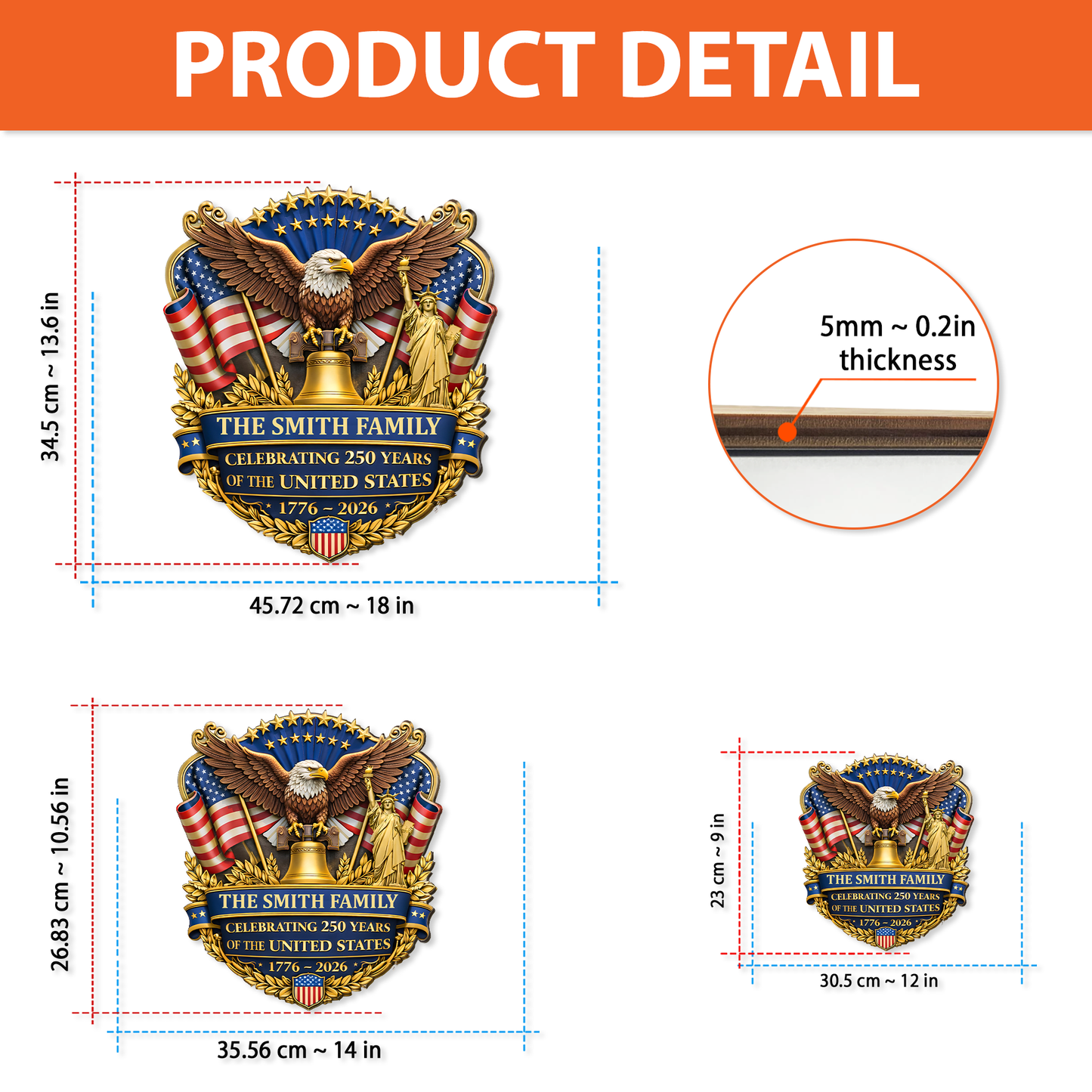 Personalized 250 Years Anniversary America Wooden Sign | Patriotic 1776–2026 Semiquincentennial Wall Decor 684570