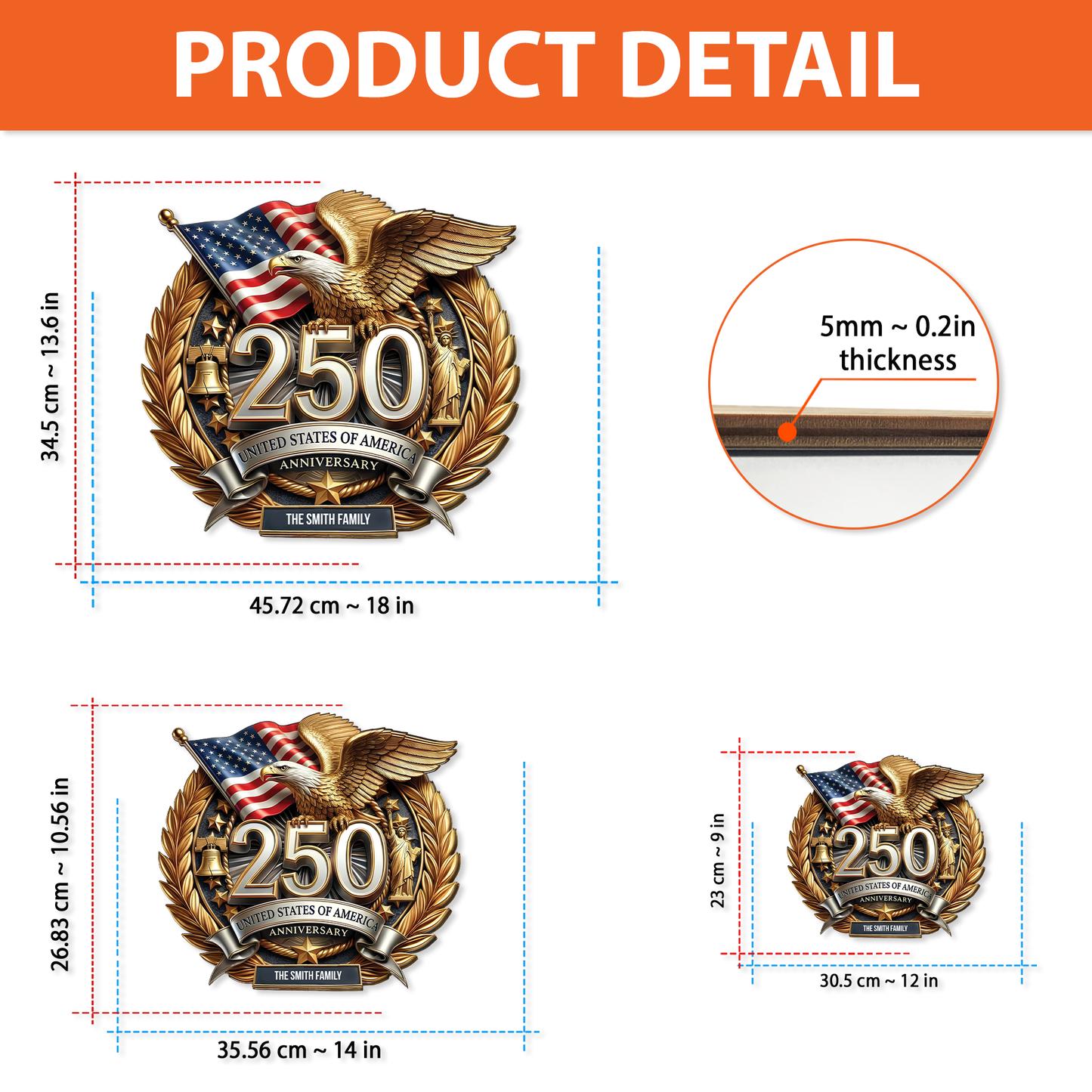 America 250 Years Anniversary Wooden Sign | Patriotic Eagle 4th Of July Wood Sign 684642