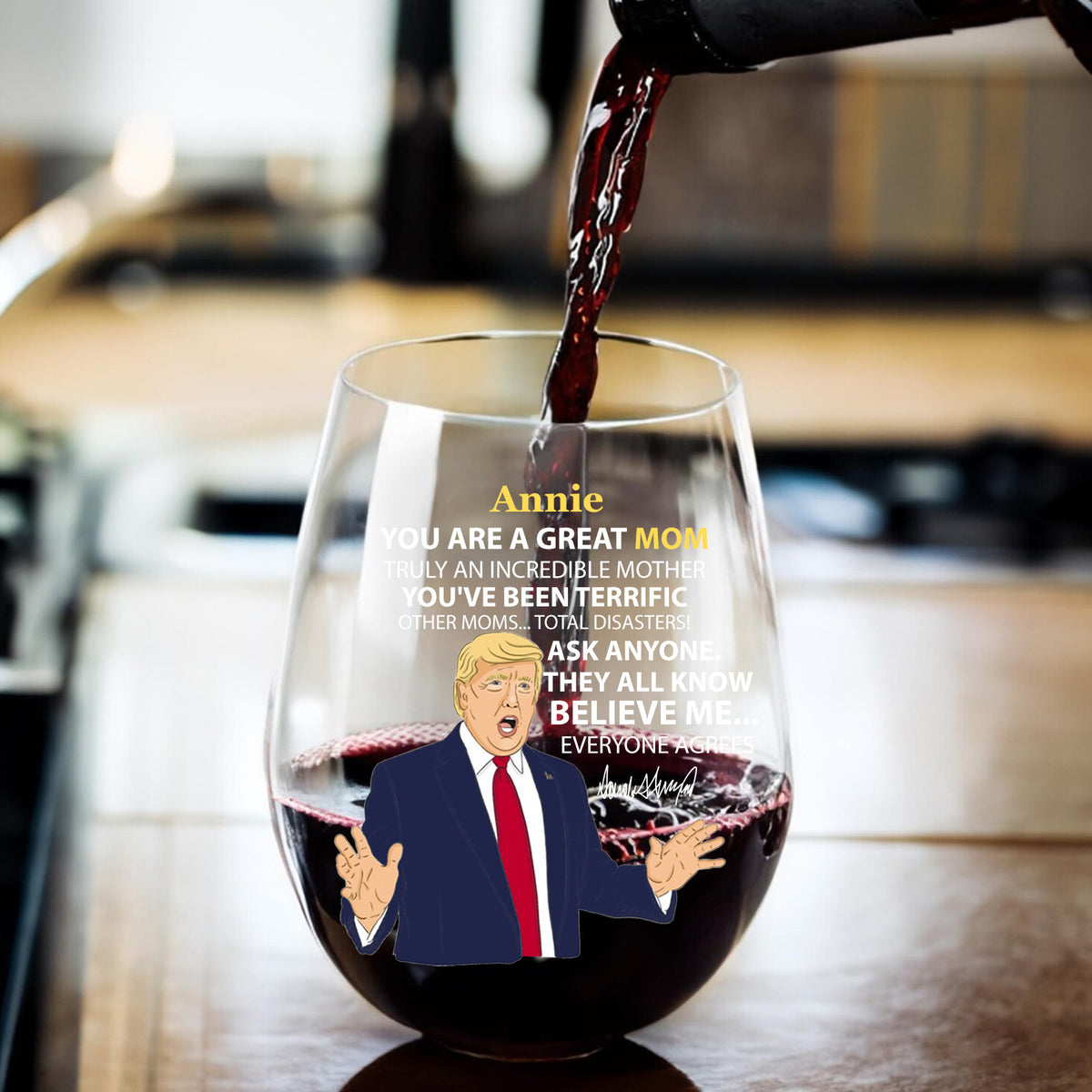 You Are Great Wine Glass | Personalized Title and Name Wine Glass | Family Wine Glass Gift | Gift For Mom | Gift For Wife 682697 - GOP