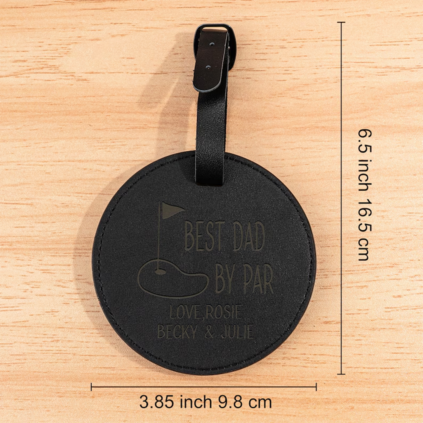 Personalized Father's Day Leather Golf Bag Tag | Mini Golf Tee Holder | Engraved Leather Golf Accessories Gift For Dad 685141