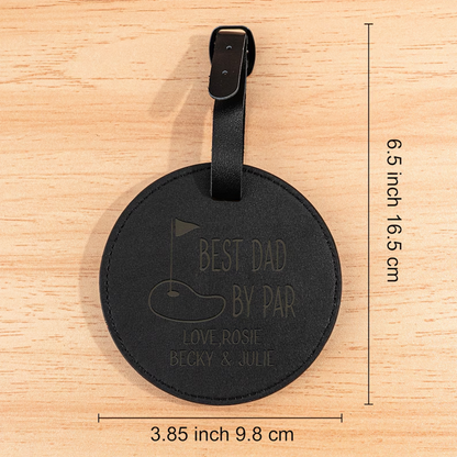 Personalized Father's Day Leather Golf Bag Tag | Mini Golf Tee Holder | Engraved Leather Golf Accessories Gift For Dad 685141