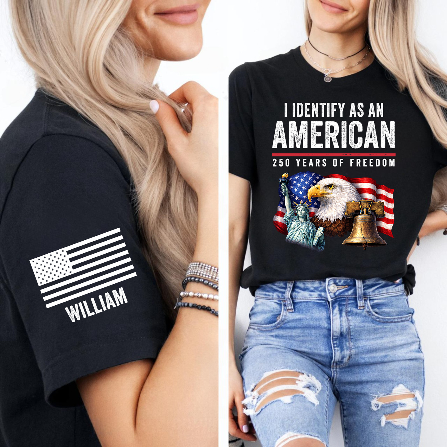 I Identify As An American Shirt | 250 Years Of Freedom Shirt | Patriotic Freedom Tee 684563