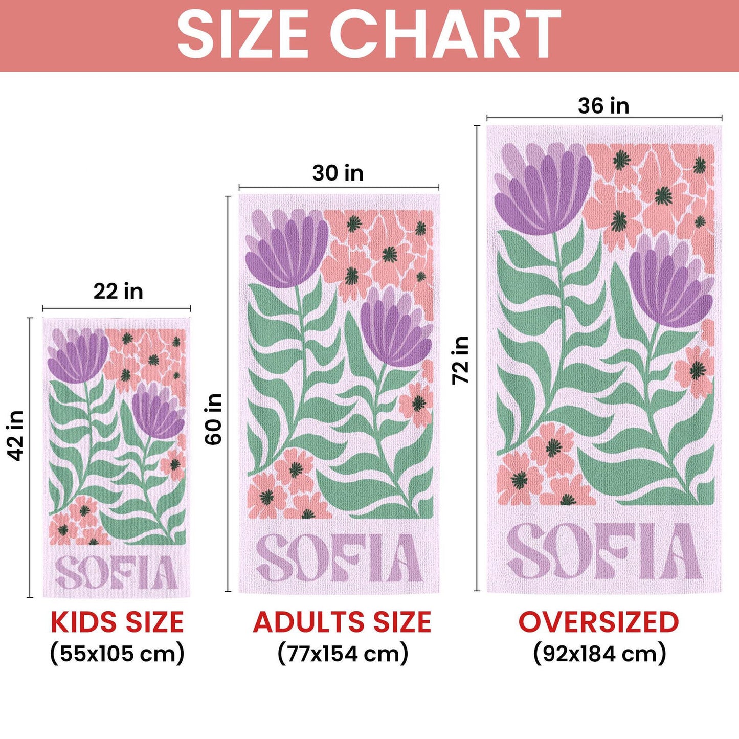 Personalized Retro Beach Towel With Name, Groovy Vibes Beach, Retro Floral Towel 684830