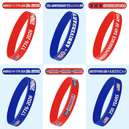 USA 250th Anniversary Silicone Bracelet | Patriotic Independence Day Silicone Wristbands 685014