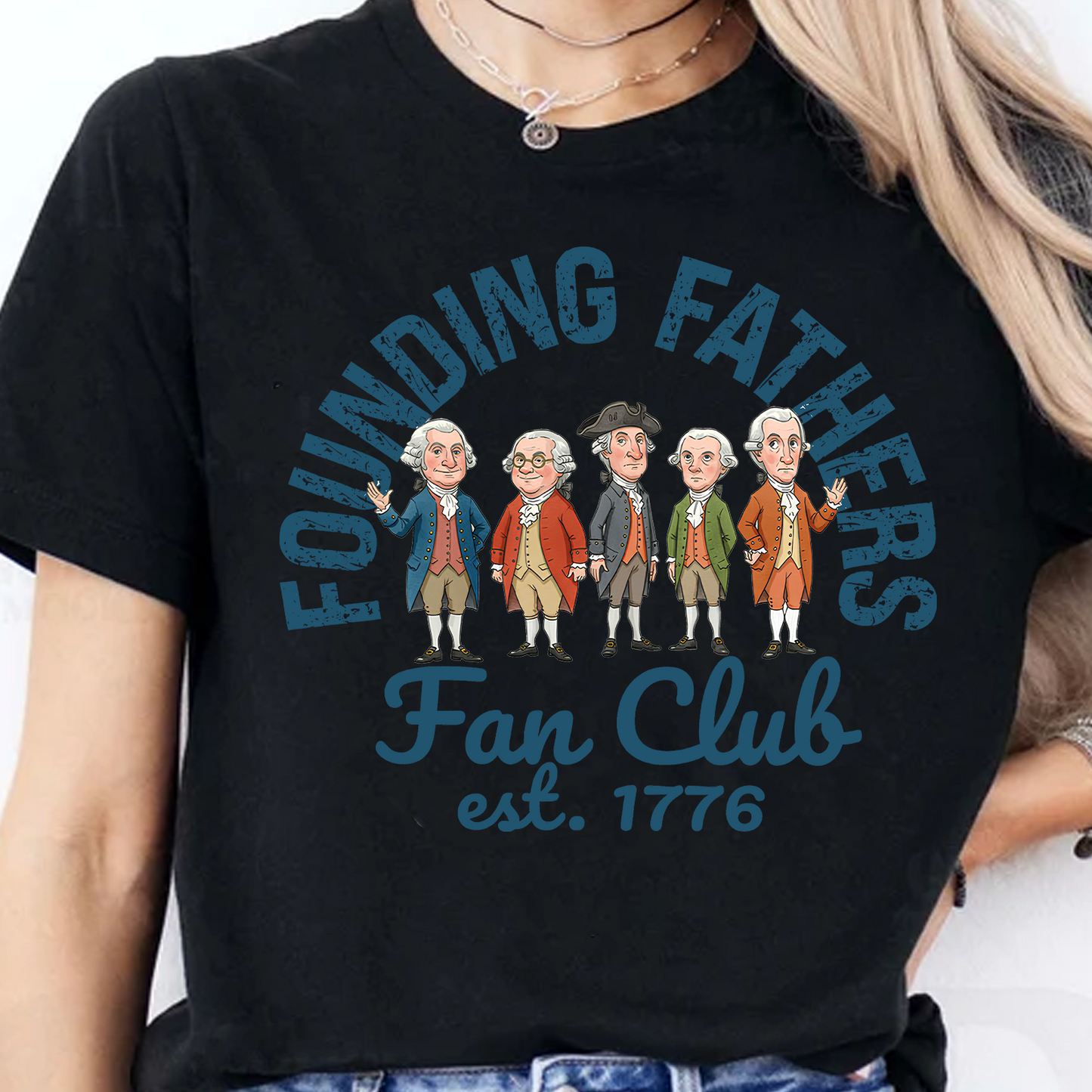 Founding Fathers Fan Club Dark Shirt | America 250th Anniversary Shirt, Patriotic Tee 684507