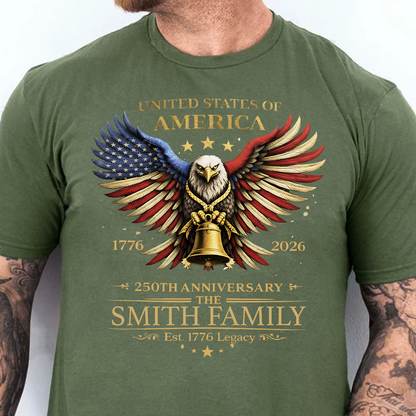 Custom Family Name America 250 Years Anniversary Dark Shirt | Patriotic Eagle Shirt 684544