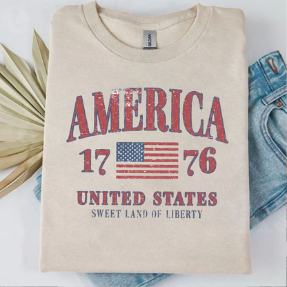 Retro America Sweet Land Of Liberty - USA 250th Anniversary Bright Shirt, Patriotic 4th Of July T-Shirt, America Flag Tee 685229