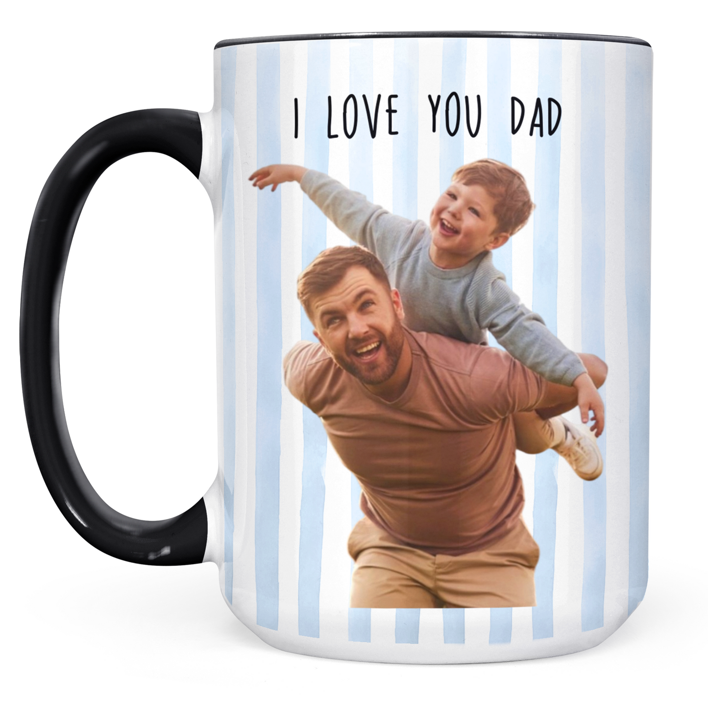 Custom Photo I Love You Dad Mug, Personalized Father's Day White Mug Accent Mug 685019