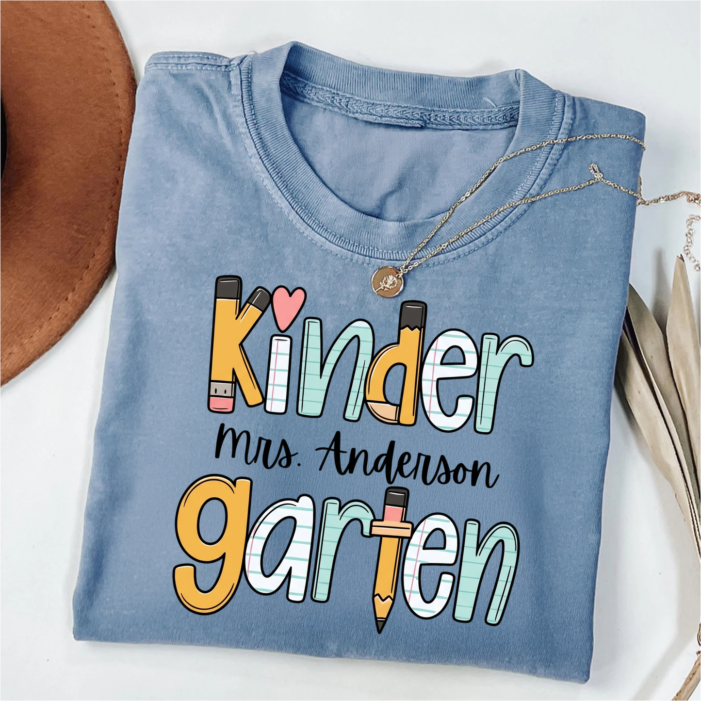Custom Teacher Name Comfort Colors Shirt, Personalized Kindergarten Tee, Back To School Gift 685490 WFD