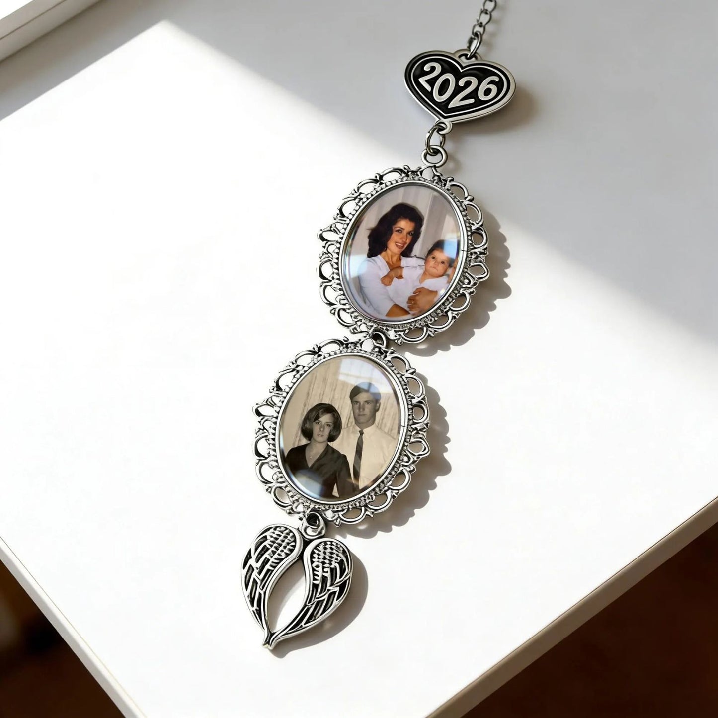 Custom Photo Bouquet Charm | Personalized Graduation Keepsake | Angel Wing Tassel Hanging For Grad Cap 684881