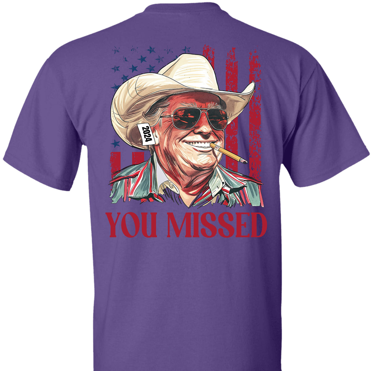 Trump You Missed Shirt | Trump Fight Tee | Trump Cowboy You Missed Shirt | Trump Supporters Backside Shirt Dark C1490 - GOP
