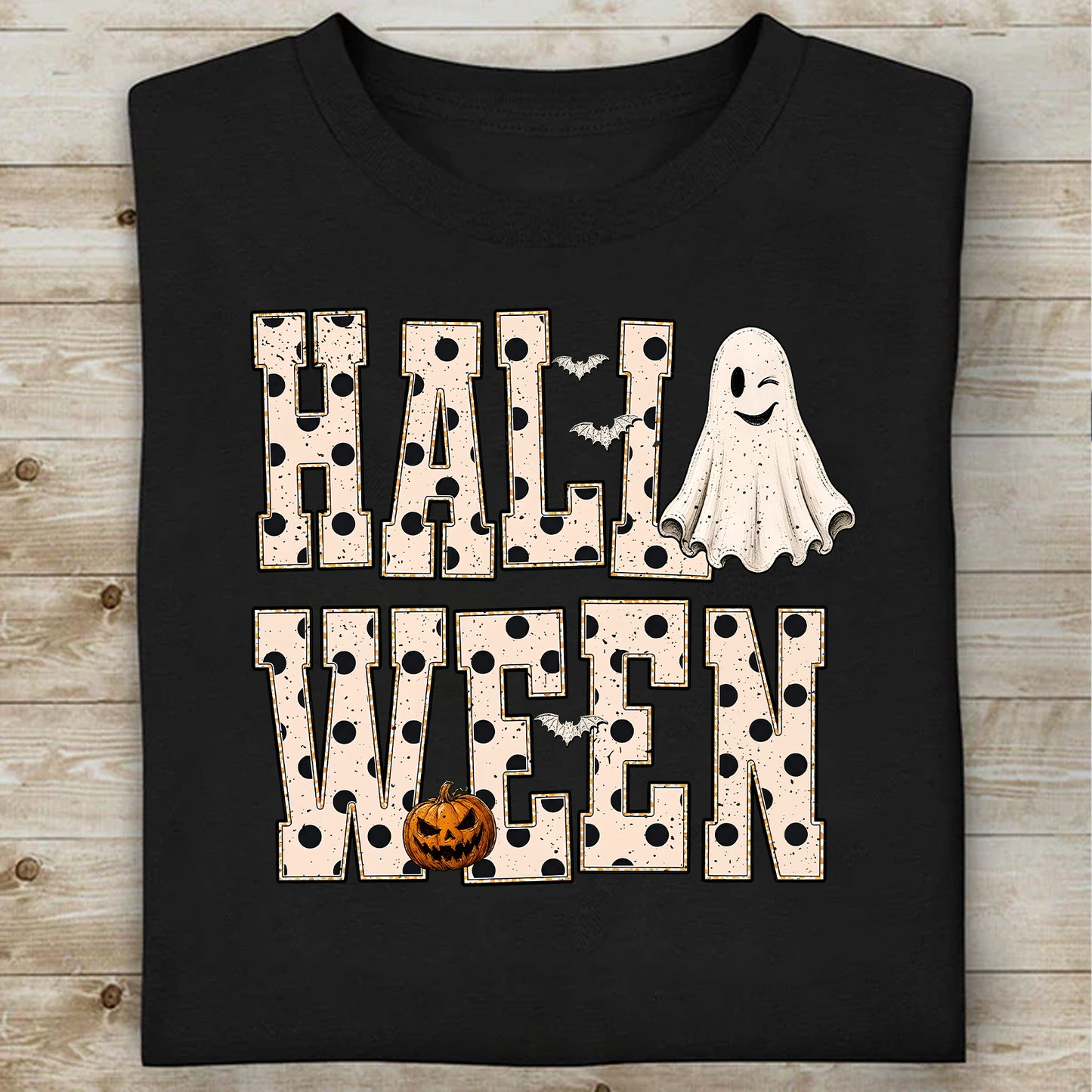 Retro Halloween White Dots Dark Shirt, Vintage Ghost Tee, Halloween Gift For Men & Women 686054