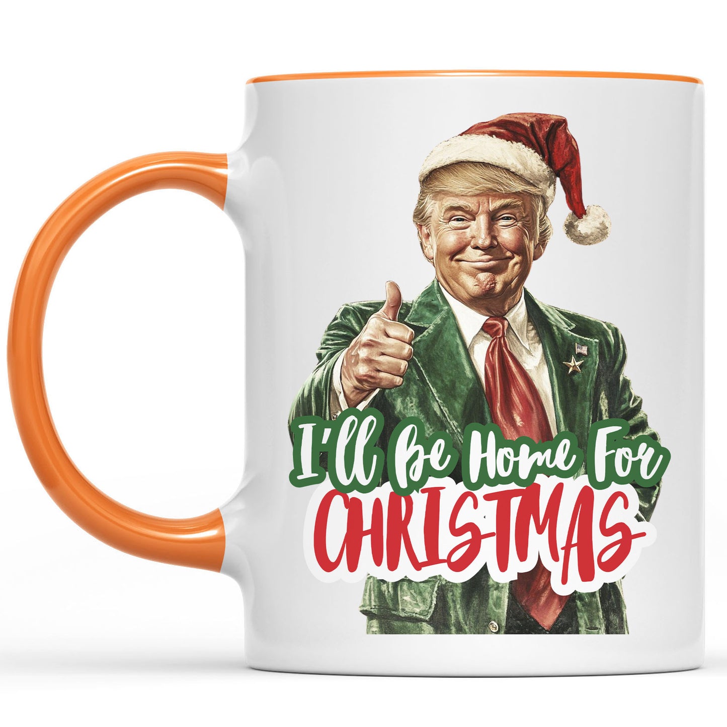 Trump I'll Be Home for Christmas Mug, Humorous Trump Christmas Mug, Christmas Republican White Mug Accent Mug C1559 - GOP