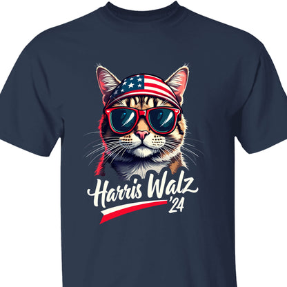 Cat Harris Walz 2024 Shirt | Kamala Harris 2024 Shirt | Democrat Shirt Dark T1400 - KH2