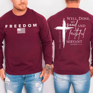 Red Charlie Kirk FREEDOM Shirt | Christian Faith Good Red Shirt | We Wear Red Charlie Kirk Birthday October 14 | Red Front & Back Shirt 683079
