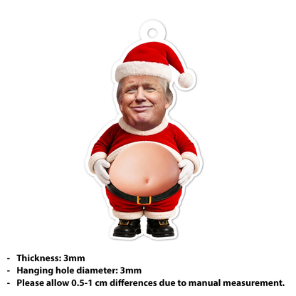 Personalized Trump Santa Squishy Acrylic Ornament, Funny Christmas Tree Decor 686015