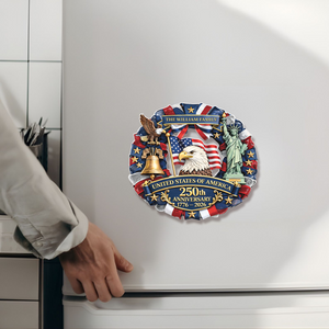 Personalized America 250 Years Anniversary Fridge Magnet | 1776-2026 Semiquincentennial Magnet | Patriotic Decor 684477