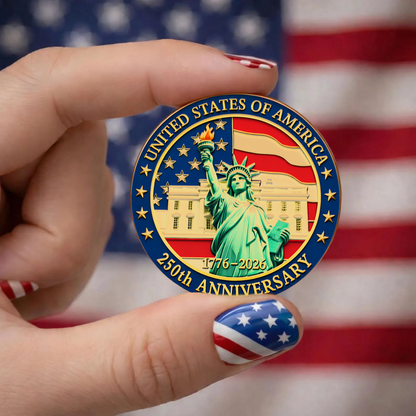 USA 250 Years Anniversary Commemorative Coin | Patriotic Liberty And Unity Coin 684715