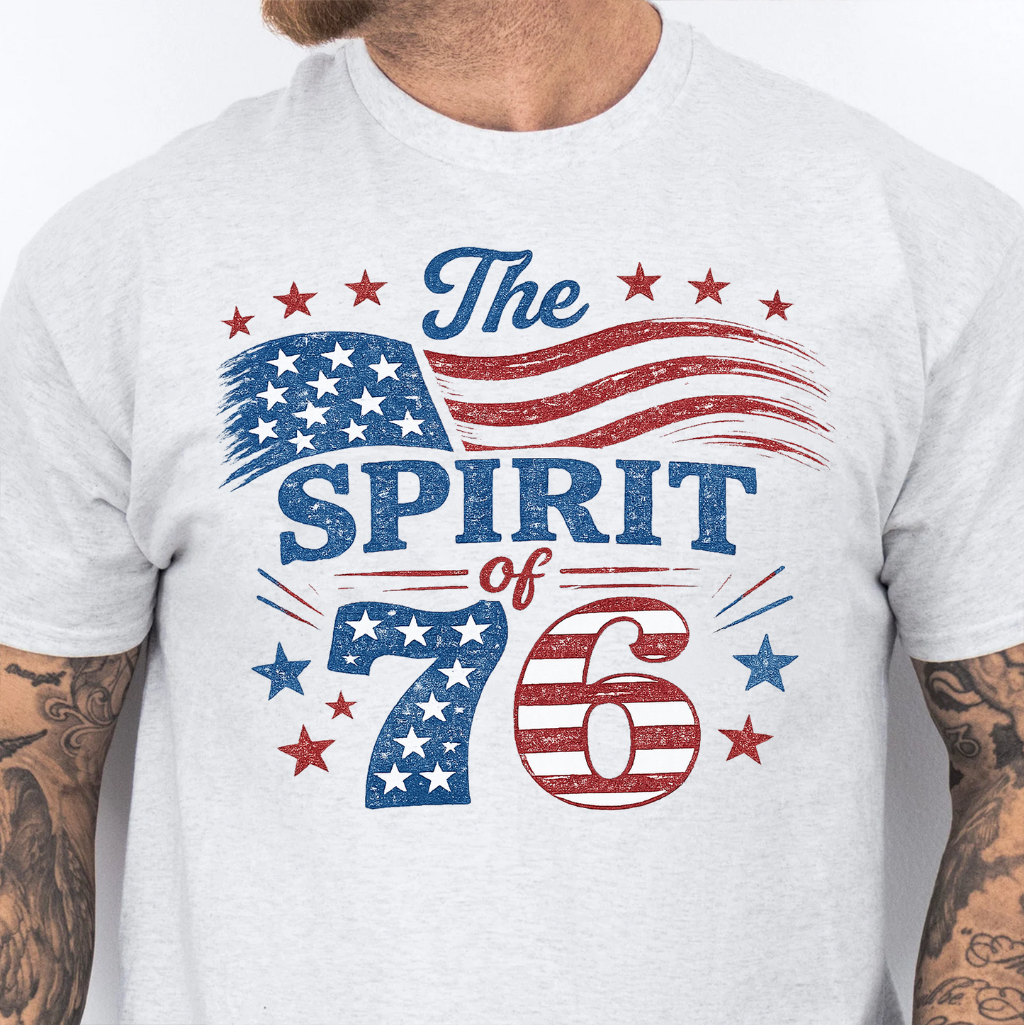 Vintage The Spirit Of 76 - USA 250th Anniversary Bright Shirt, Patriotic 4th Of July T-Shirt, America Flag Tee 685157