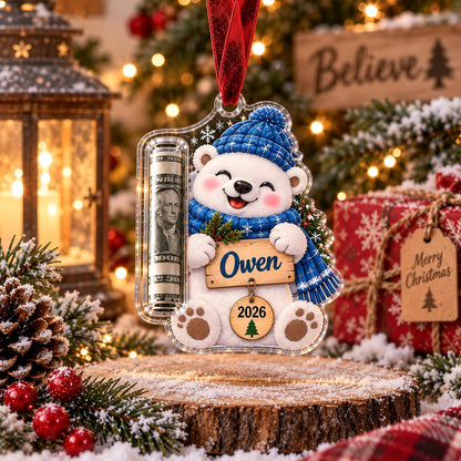 Personalized Christmas Acrylic Money Holder Ornament, Custom Christmas Tree Keepsake 686510 WFD