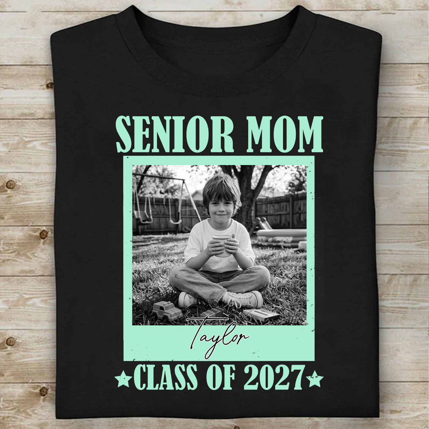 Personalized Senior Dad Mom 2027 Dark Shirt, Custom Photo Class Of 2027 Tee, Graduation Gift For Family 685374