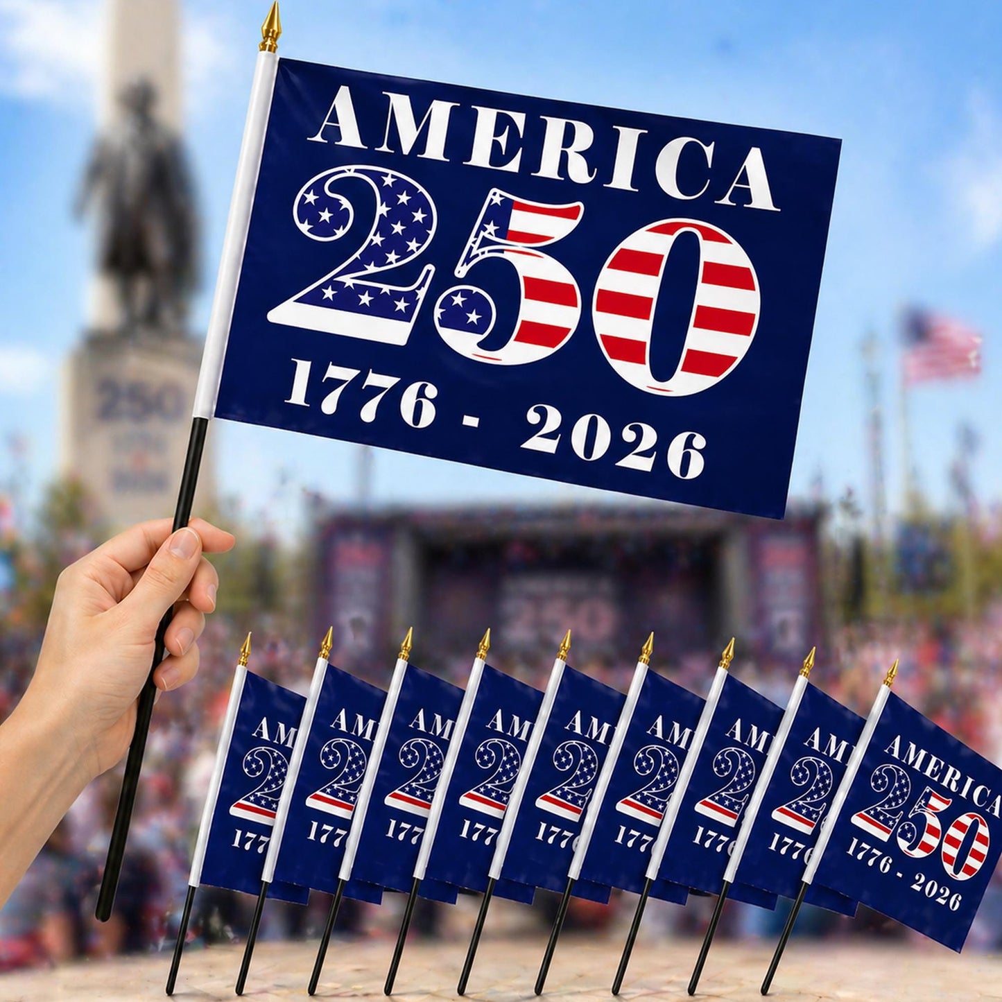 USA 250 Years Handheld Flag, Patriotic America 250th Birthday Flag, 4th Of July Gift 685282