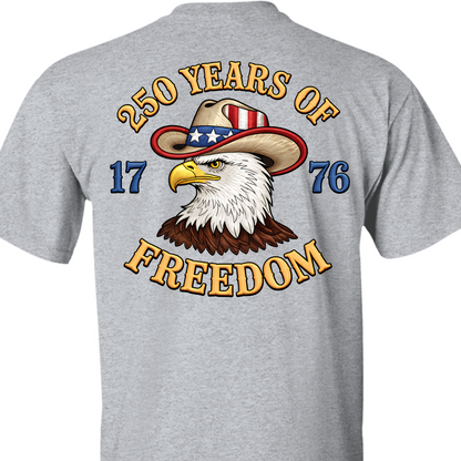 Faux Embroidery Patriotic Eagle Backside Bright Shirt | USA 250 Years Of Freedom Shirt, Patriotic Tee 684492