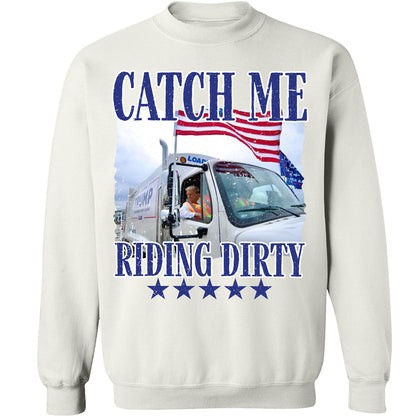 Trump Garbage Man in Trash Truck, Donald Republican Trump Catch Me Riding Dirty, Garbage for Trump 2024 Patriotic Shirt C1693 - GOP