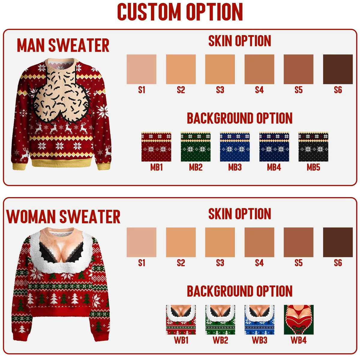 Personalized Women Chest Cleavage Christmas AOP Sweatshirt, Funny Ugly Sweater Gift 686691 WFD
