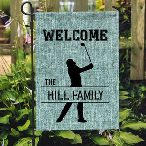 Welcome To The Sport Players House Baseball Personalized Custom Garden Flag