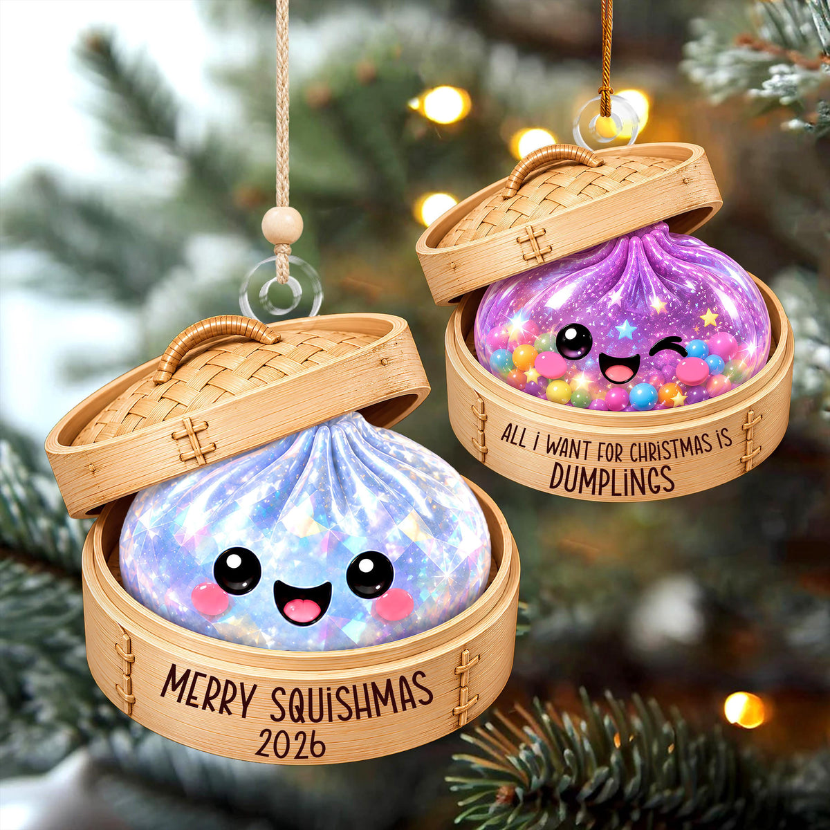 Personalized Merry Squishmas Acrylic Ornament, Custom Name & Year Christmas Keepsake Gift 686473 WFD