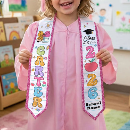 Personalized Kid Graduation Stole | Class Of 2026 Kindergarten Stoles Sash | Kids Graduation Gift, Preschool Graduation Stole 684682