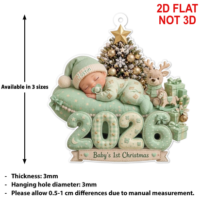 Personalized Baby's 1st Christmas Acrylic Ornament, Custom Name Newborn Christmas Keepsake 686592