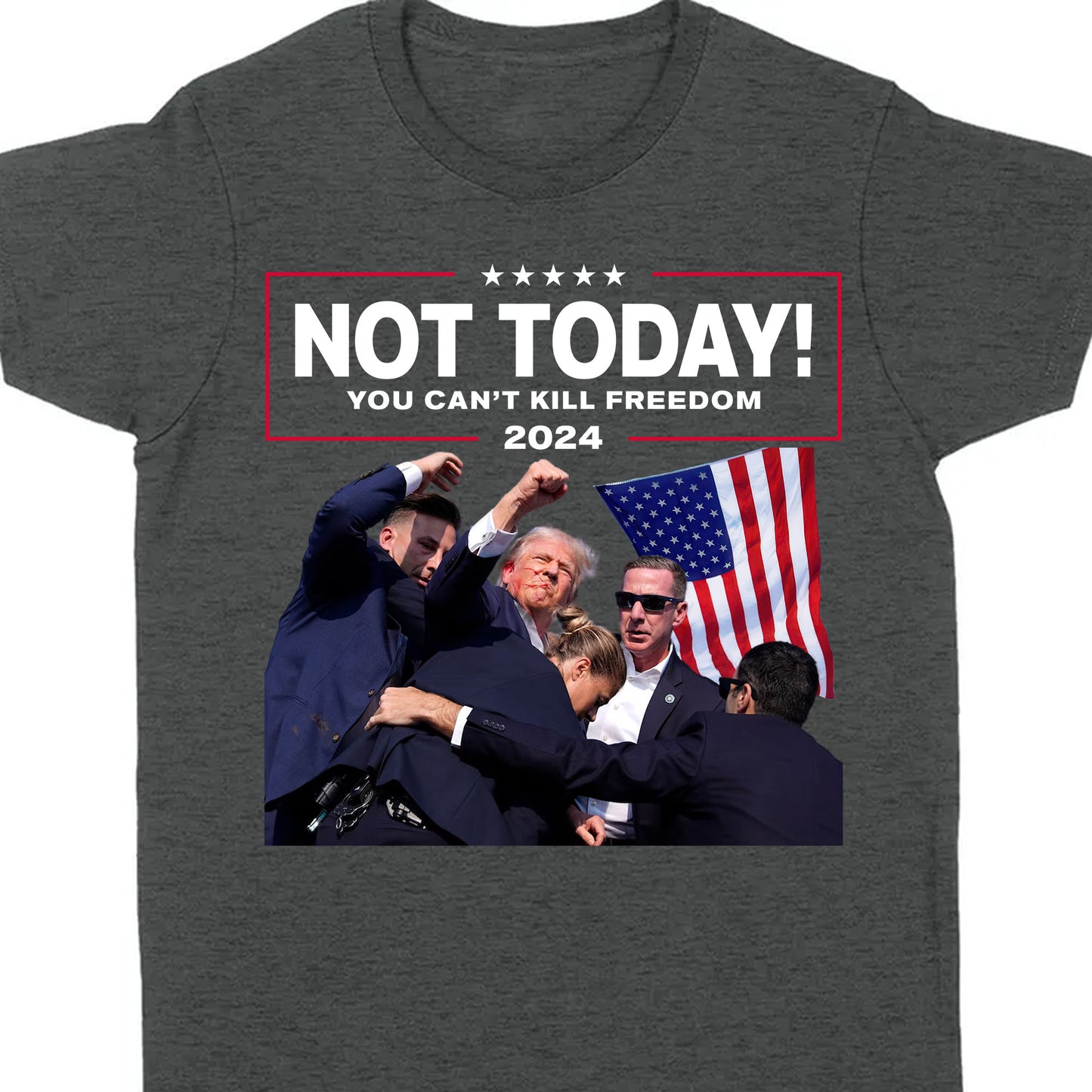 Not Today You Can't Kill Freedom | Trump Fight 2024 Shirt Pennsylvania Rally | Shirt Dark C1109 - GOP