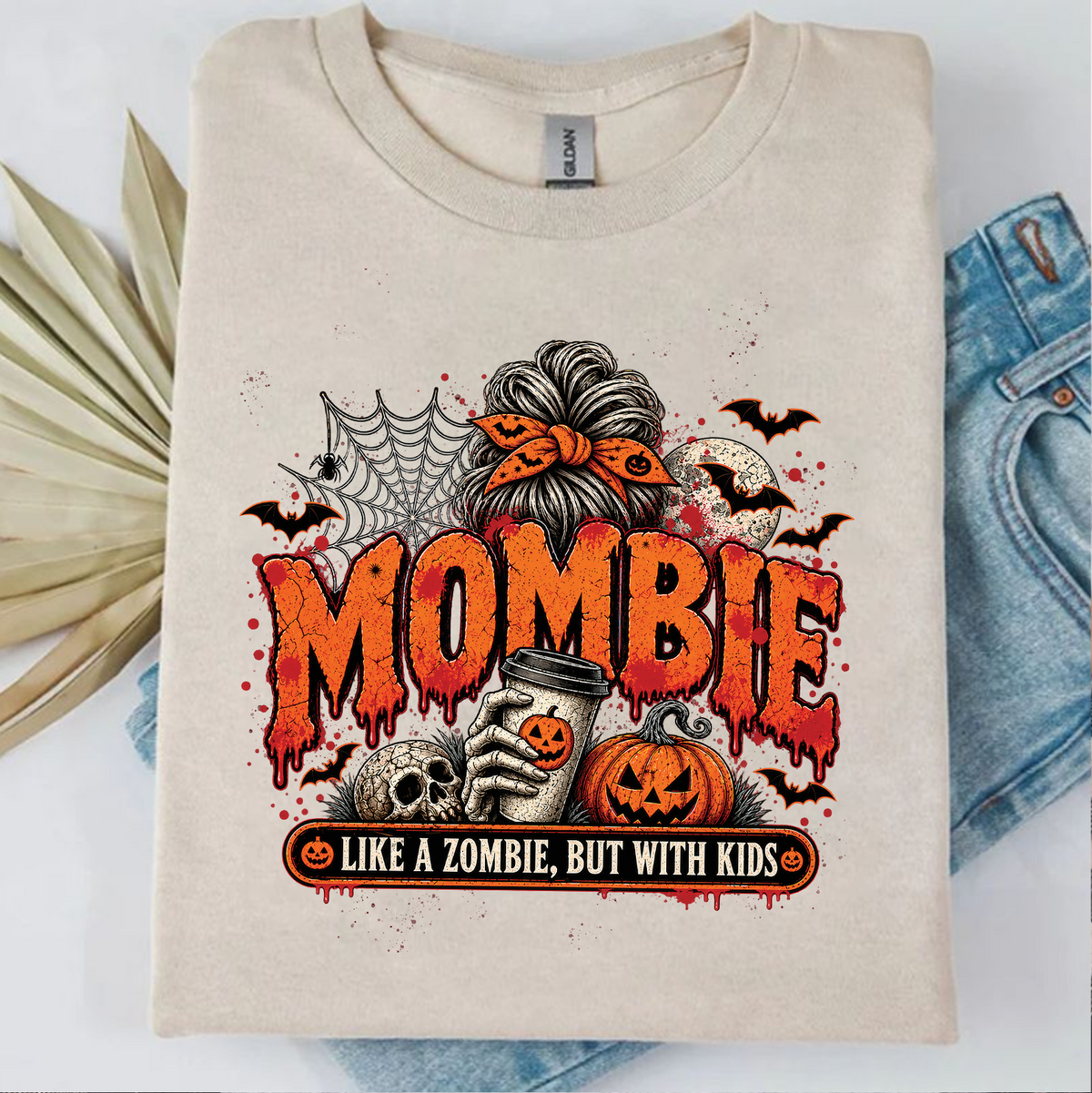 Like A Zombie But With Kids Bright Sweater | Spooky Mombie Tee | Vintage Halloween Shirt 686348