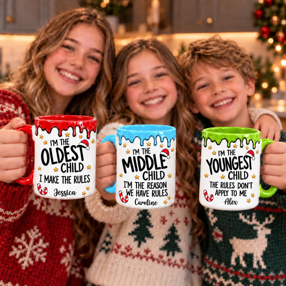 Personalized Family Matching Christmas Mug, Sibling & Parent Holiday Coffee Cup 686772 WFD