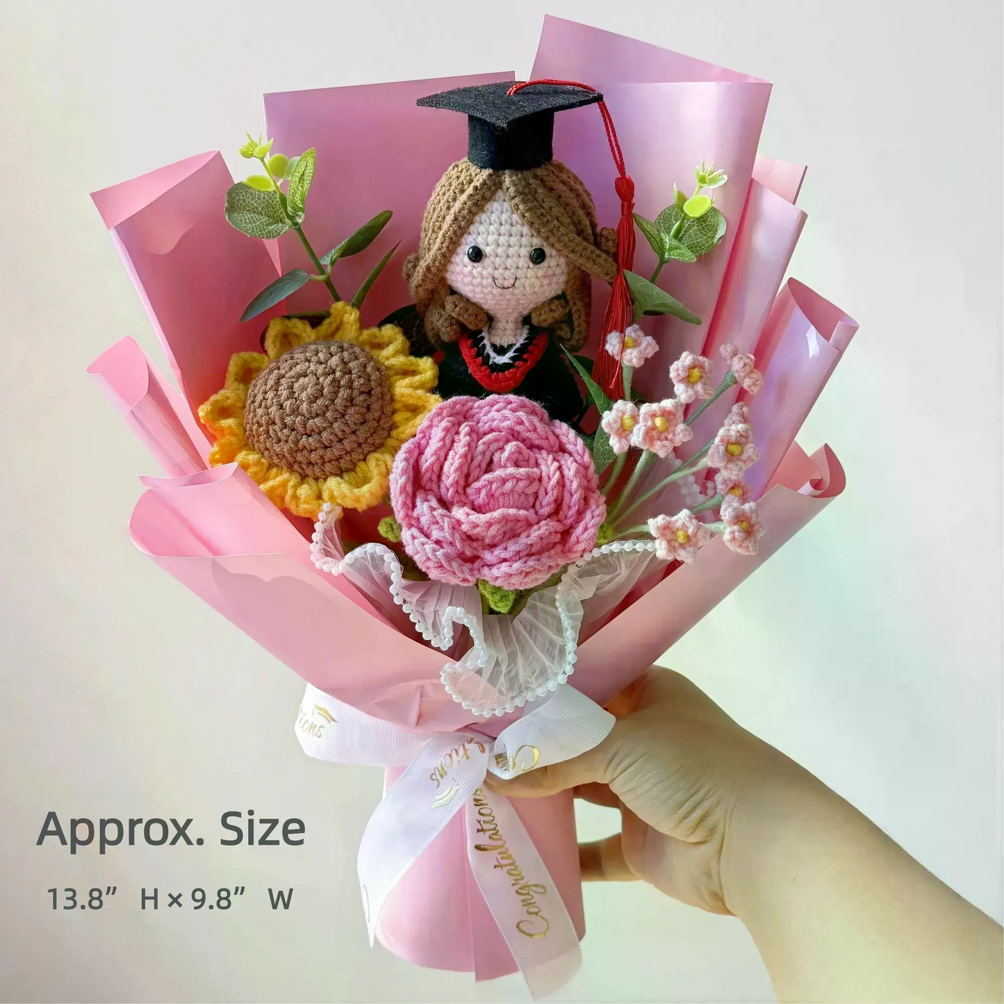 Personalized Crochet Graduation Bouquet | Handmade Class Of 2026 Bouquet Gift For Graduation 684738