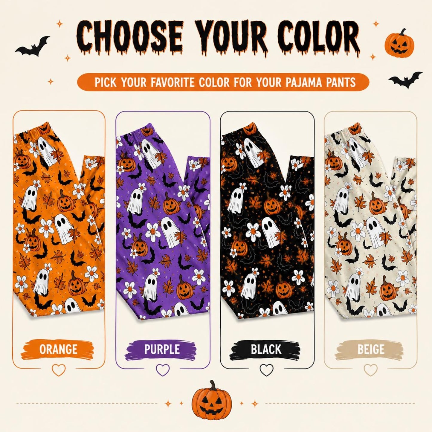 Ghost Pumpkin Halloween Pajamas Pants, Cute Spooky Lounge, Halloween Gift For Family 686205 WFD