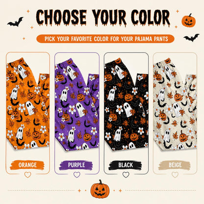 Ghost Pumpkin Halloween Pajamas Pants, Cute Spooky Lounge, Halloween Gift For Family 686205 WFD