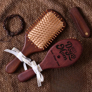Best Dog Mom Bamboo Comb | Personalized Wooden Comb With Name Engraved | Gift For Dog Mom