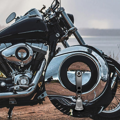 Biker Guardian Luck Riding Bell Motorcycle Gremlin Bells with 2 Key Chain Ring Accessories, Motorcycle Bell Hanger