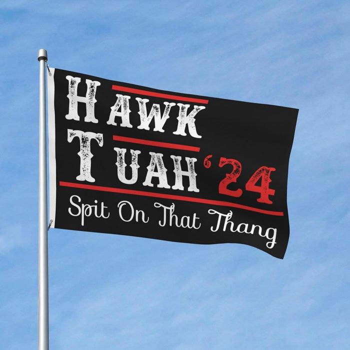Hawk Tuah Spit on That Thing Flag Double Sided Vintage Flag Wall Decor for Garden 3X5 Ft, Hawk Tush Spit on That Thing Tapestry for College Dorm
