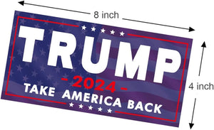 3 Pack Trump 2024 Sticker, 8 Inches X4 Inches Big Trump Letters Car Decal, President Donald Trump Take America Back 2024 Bumper Sticker Fadeproof Vinyl for Car, Truck, Window, Laptop