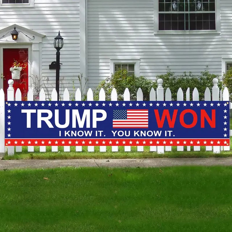 Trump Keep America Great Again 2024 Banners with 4 Grommets Polyester for Yard Advertising Outdoor and Indoor Hanging Decoration