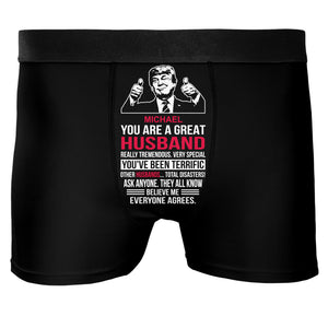 You are Great Husband Boyfriend | Custom Title and Name Trump Boxer Briefs | Personalized Gift Ideas for Husband, Boyfriend, Valentines Day 680629 - GOP