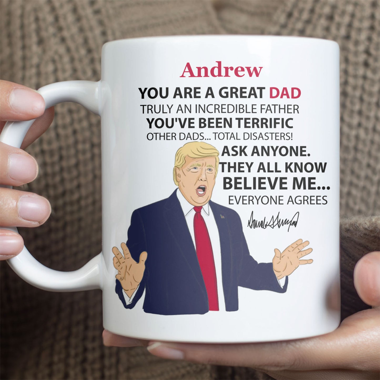 You're A Great Dad Custom Name Mug, Personalized Custom White Mug Accent Mug, Gift for Father's Day, Gift for Dad, Gift for Husband 680629 - GOP