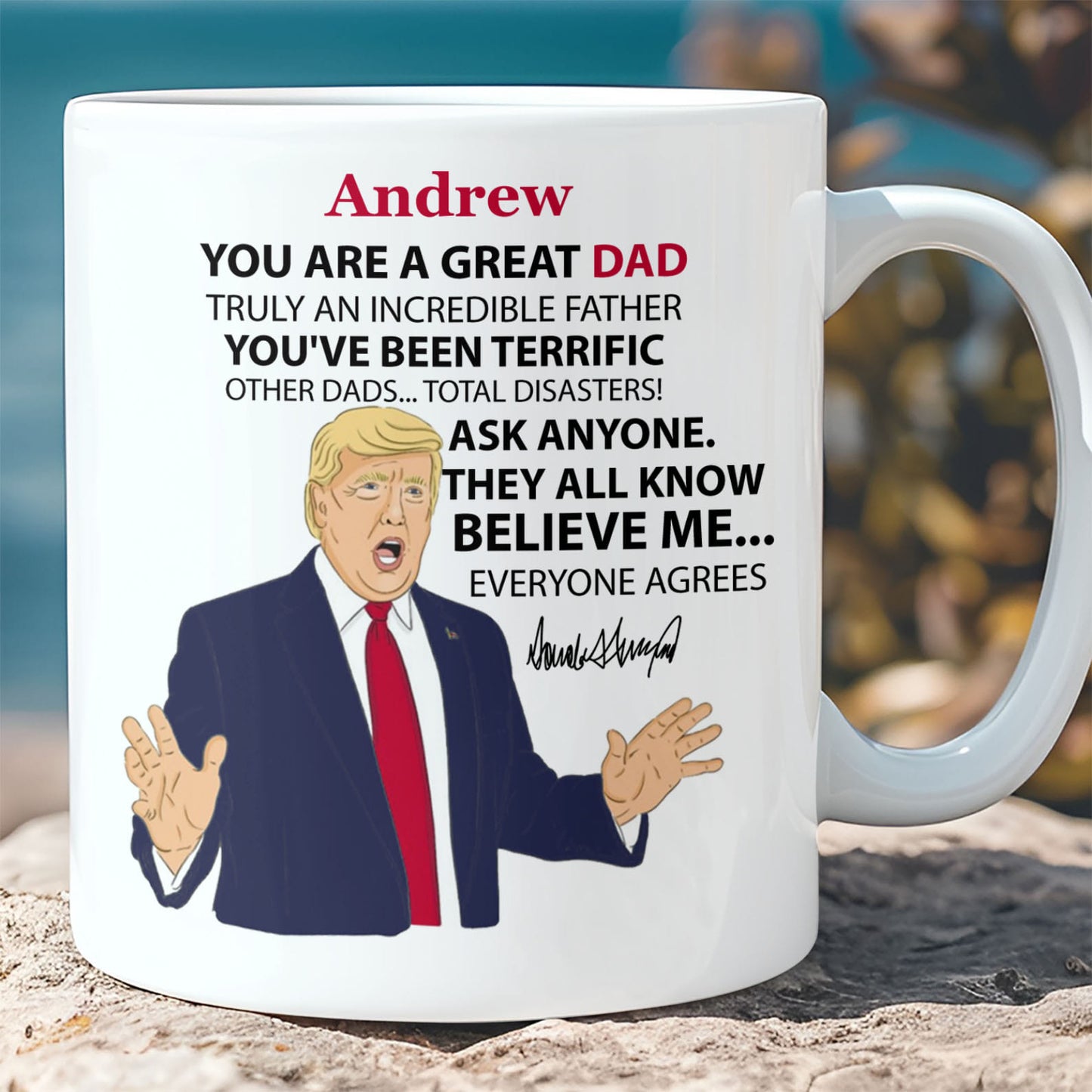 You're A Great Dad Custom Name Mug, Personalized Custom White Mug Accent Mug, Gift for Father's Day, Gift for Dad, Gift for Husband 680629 - GOP