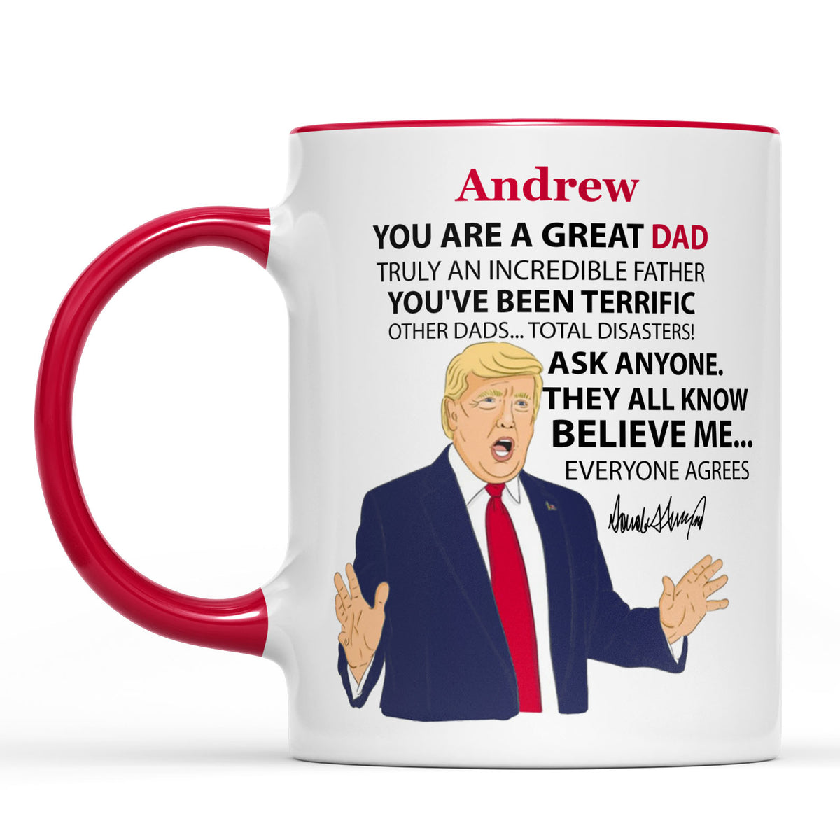 You're A Great Dad Custom Name Mug, Personalized Custom White Mug Accent Mug, Gift for Father's Day, Gift for Dad, Gift for Husband 680629 - GOP