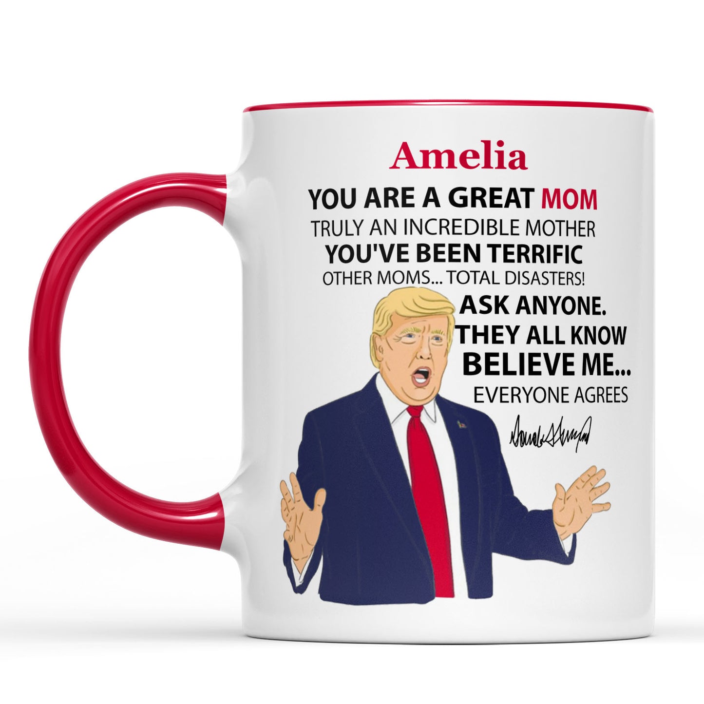 You're A Great Mom Custom Name Mug, Personalized Custom White Mug Accent Mug, Gift for Mother's Day, Gift for Mom, Gift for Wife 680629 - GOP