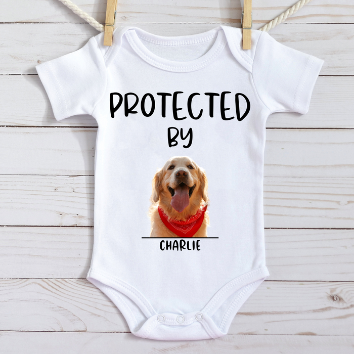Protected By Dogs Personalized Custom Photo Shirt For Kids T691